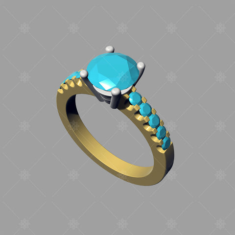 Diamond Ring 3D CAD - A31001