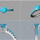 Diamond Ring 3D CAD Elevations - A31008