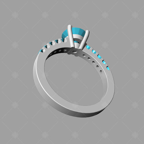 Diamond Ring 3D CAD View - A31009