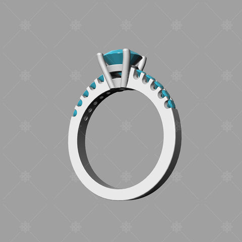 Diamond Ring 3D CAD View - A31010
