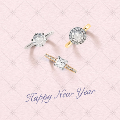 Happy New Year Diamond Rings - A31016