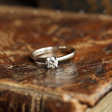 Diamond Ring on old leather book - A51013