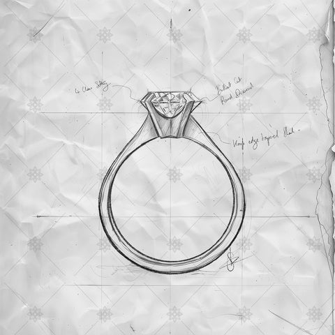 Diamond Ring Pencil Sketch - SK1066