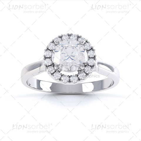 Round Diamond Halo Ring