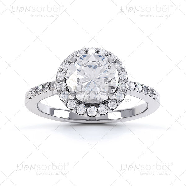 semi set diamond halo ring