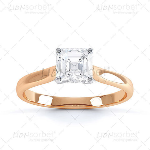 Asscher Cut Diamond Ring Image Pack - 3011_ASS