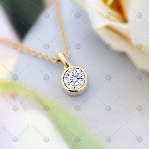 Gold Diamond Solitaire Pendant - AI1036