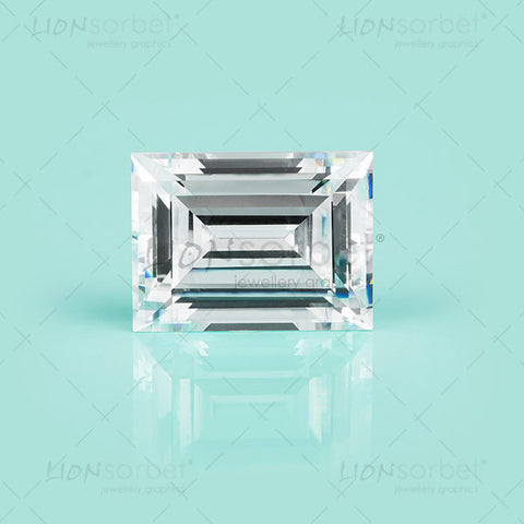 Baguette Diamond image on Tiffany green