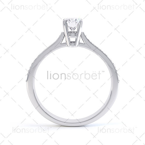 Oval Diamond Set Shoulders - DER1001