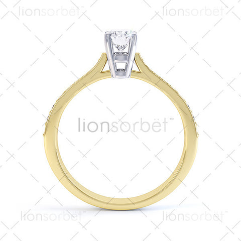 Oval Diamond Set Shoulders - DER1001