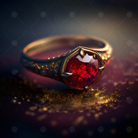 Blood Red Ruby Concept Ring - CCJ1005