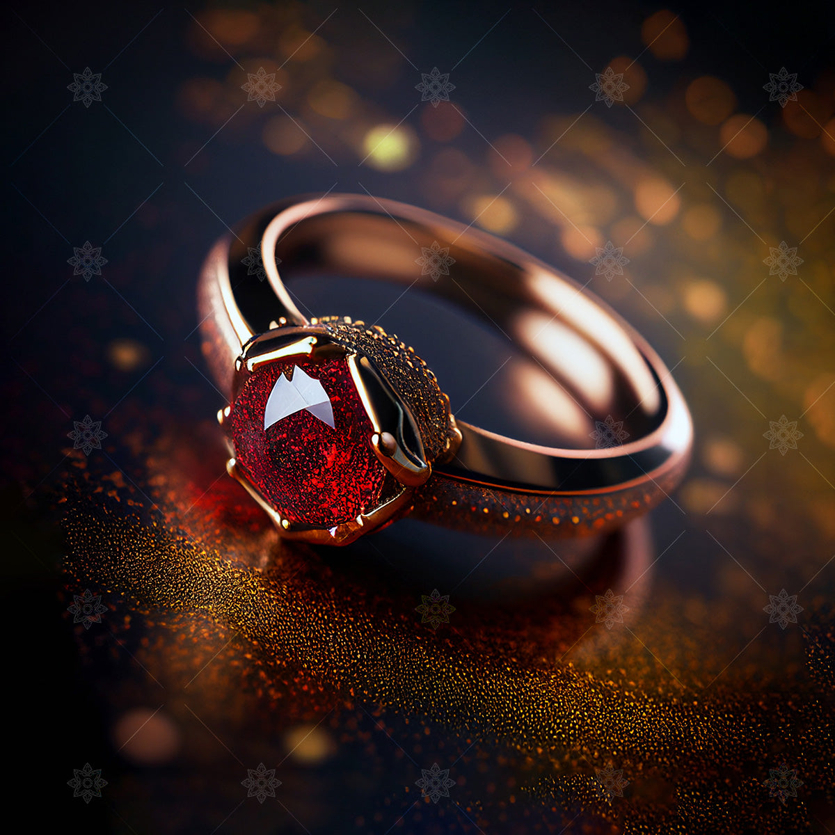 Ruby Red Gemstone Concept Ring - CCJ1007