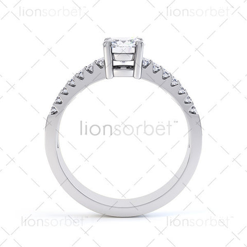 Round with Diamond Set Shoulders - E1007