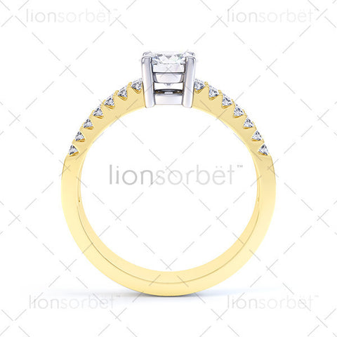 Round with Diamond Set Shoulders - E1007