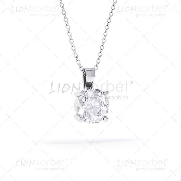 Perspective View of a white gold diamond pendant image