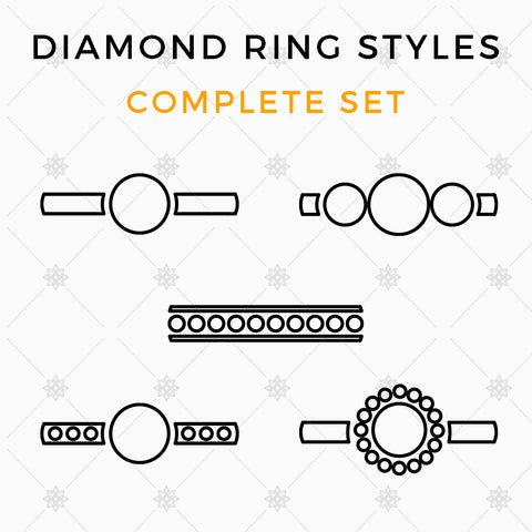 Diamond Ring Styles Vector Illustrations - MP024