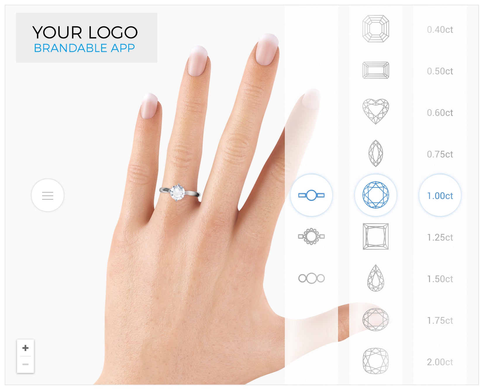 Diamond size on finger simulator Clearance
