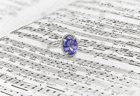 Tanzanite Halo Ring with Diamond accents - GS1001