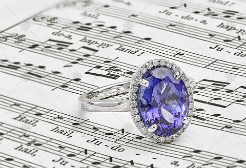 Tanzanite Halo Ring with Diamond accents - GS1002