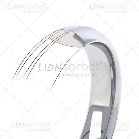 grooved wedding ring profile