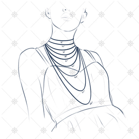 Necklace length illustration inches  - JG4061