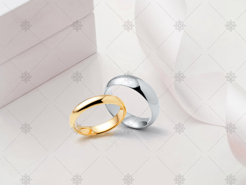 Plain Wedding Bands with Ribbon Pink- JG4094