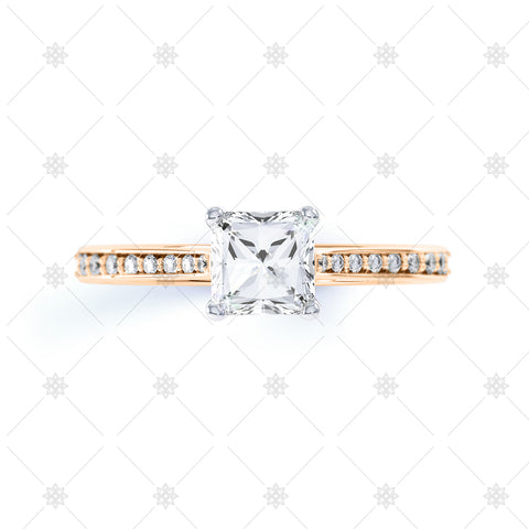 Princess Cut Diamond Ring Rose - LS1001