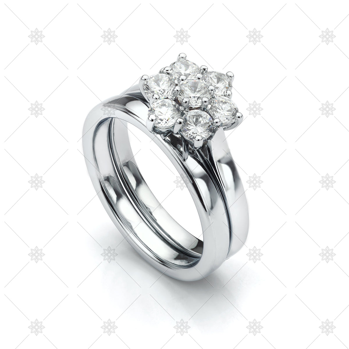 Daisy Engagement and Wedding ring set - LS1025