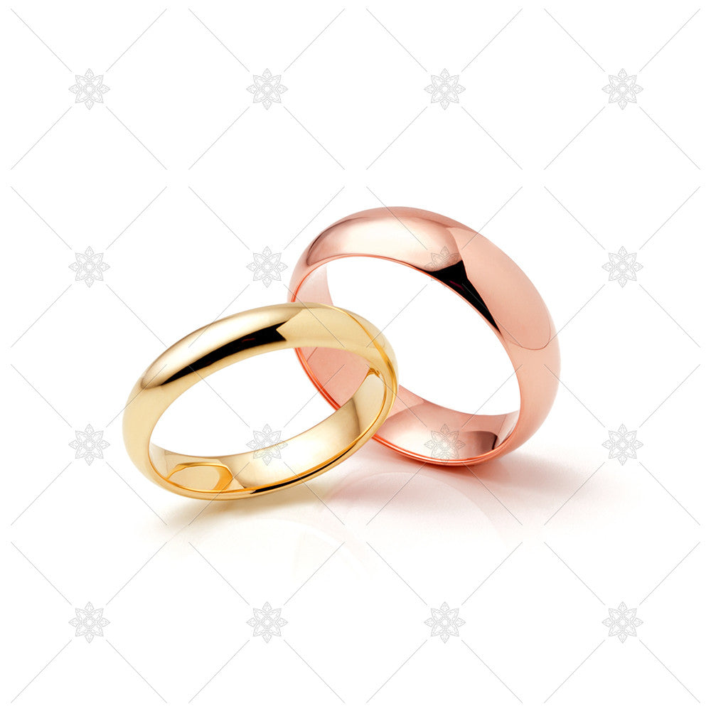 Yellow & Rose Gold Wedding Rings - MJ1049