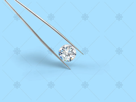 Diamond with tweezers on blue - NE1010
