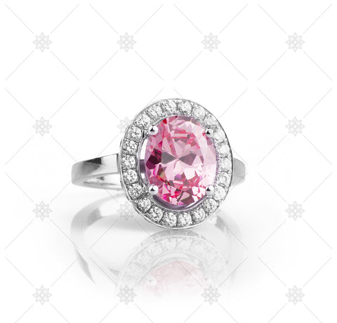 Big Pink Halo Ring - NE1015