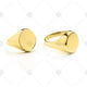 Yellow Gold Round Plain Signet Ring - NE1017