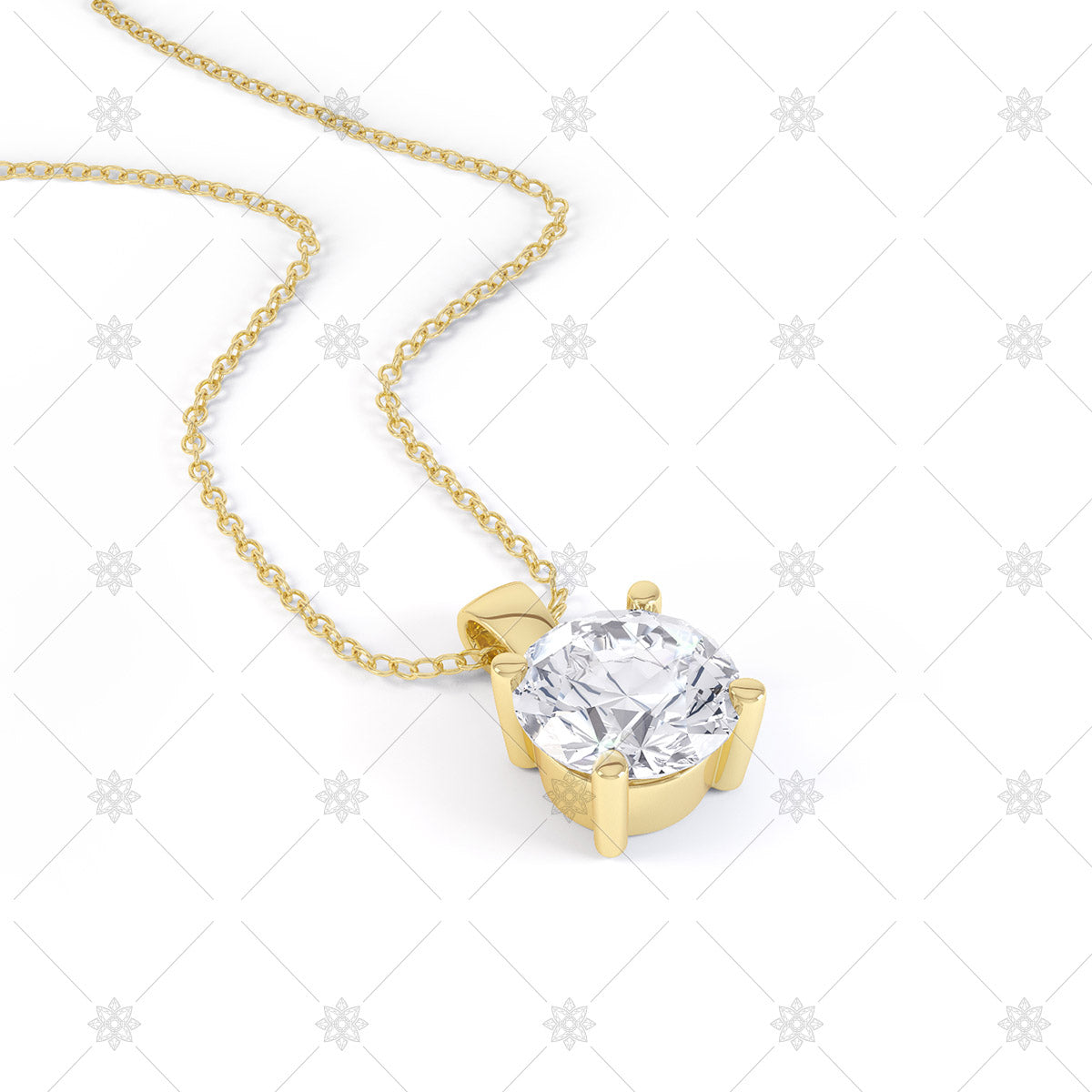 Diamond Pendant Image in Yellow Gold - P004