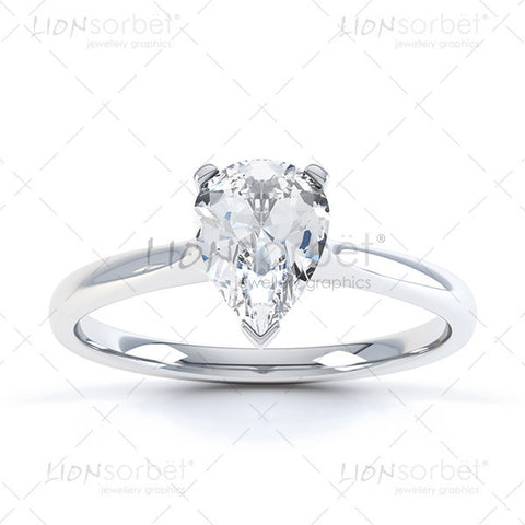 Pear Diamond Ring Photograph - Royalty Free  Images White Gold