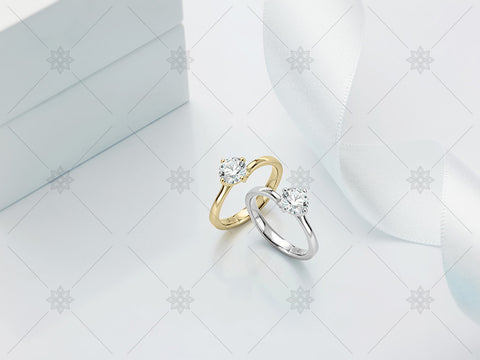 Diamond Rings - White Ribbon - MJ1018