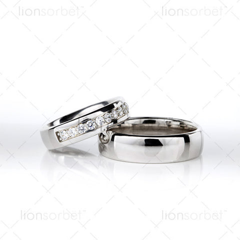 wedding ring and diamond set