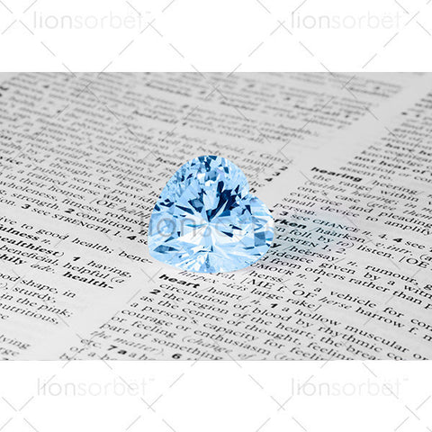 Blue heart gemstone