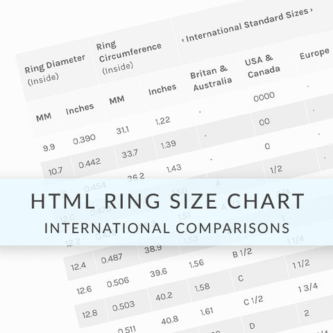 International Finger Size Chart - ED1018