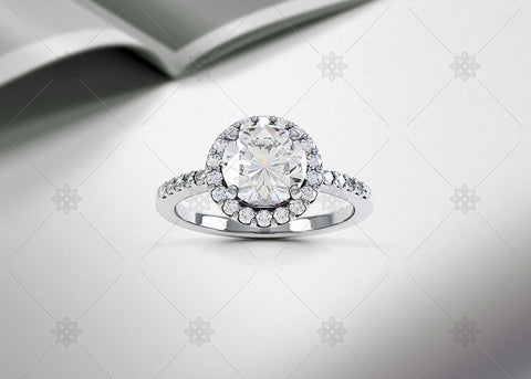 Diamond Halo Ring Studio noir - SD1001