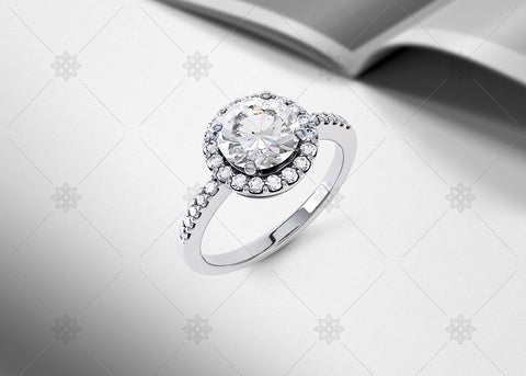 Diamond Halo Ring Studio noir - SD1002