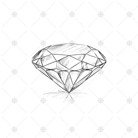 Brilliant Cut Diamond Pencil drawing - SK1015