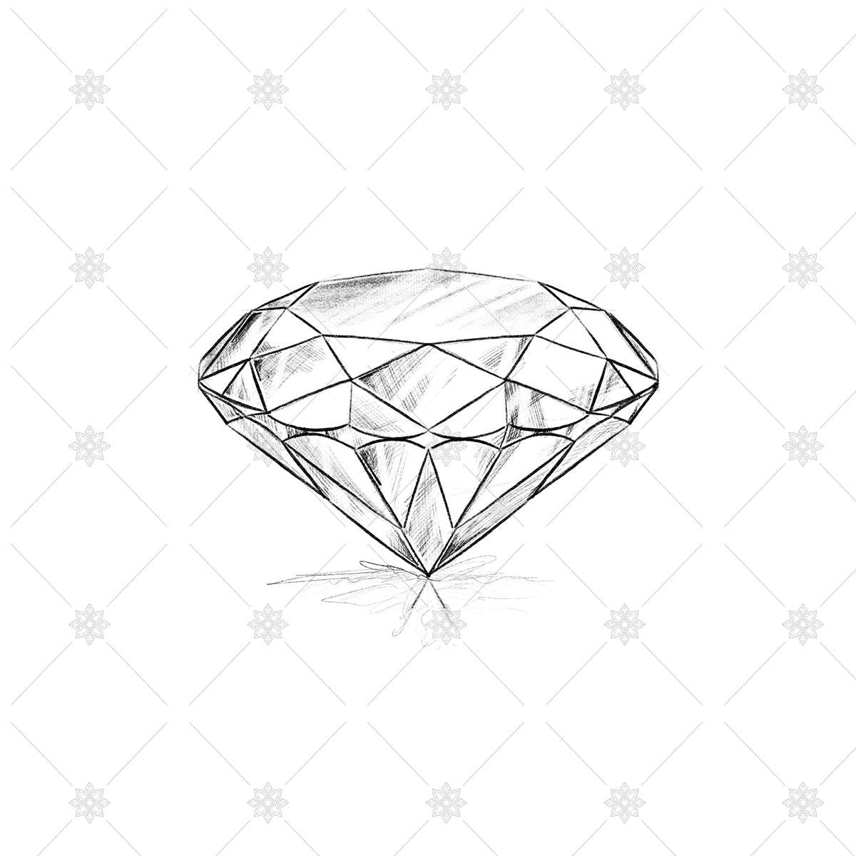 Brilliant Cut Diamond Pencil drawing - SK1015