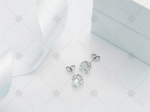 Diamond Stud Earrings - Studio Shot - MJ1021