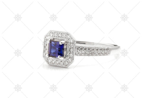 Vintage Blue Sapphire Ring - NE1009