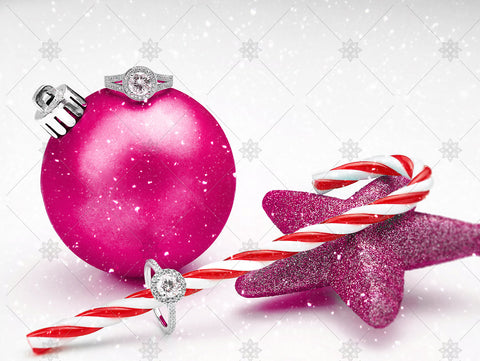 Diamond Rings with Pink Candy Christmas - WC1014