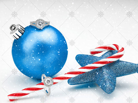 Diamond Rings with Blue Candy Christmas - WC1016