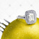 Emerald Diamond Ring on Yellow Bauble - WC1020