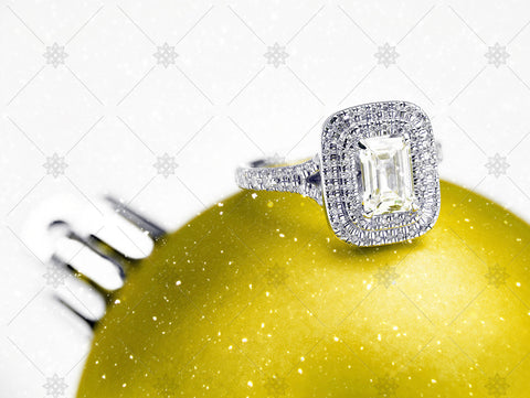 Emerald Diamond Ring on Yellow Bauble - WC1020