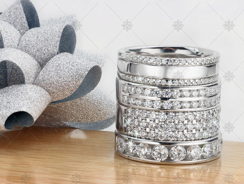 Diamond Ring Christmas Stack with ribbon - WC1032
