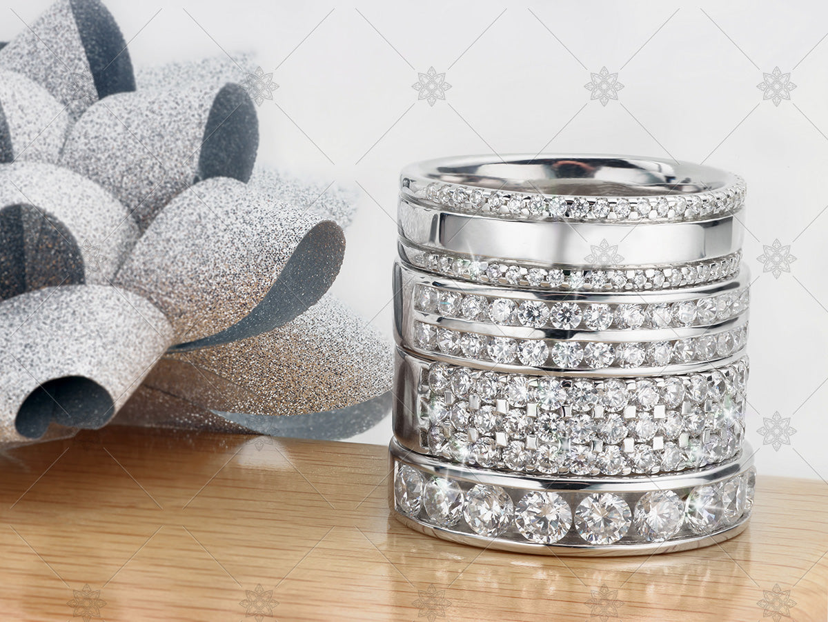 Diamond Ring Christmas Stack with ribbon - WC1032